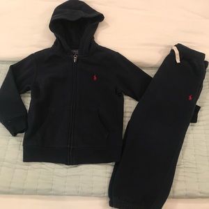 Boys Polo navy sweatsuit set size 4/4T